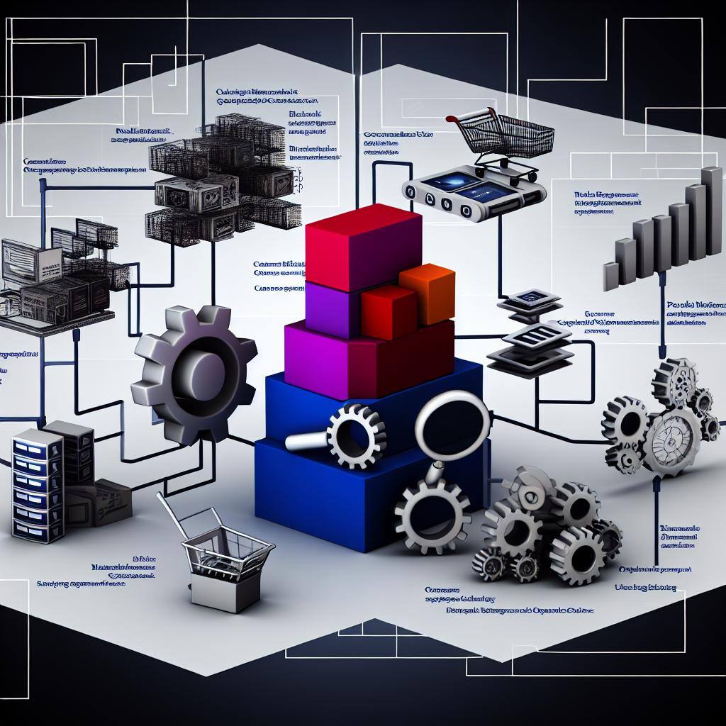 image showing a composable commerce platform that integrates packaged business capabilities such as Search, CMS, Commerce, PIM, OMS, ERP, WMS, Marketi